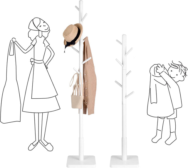 Garderobenständer Massivholz Baumform Wolkenweiss