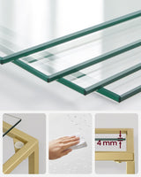 Regal mit 5 Ablagen transparent-gold