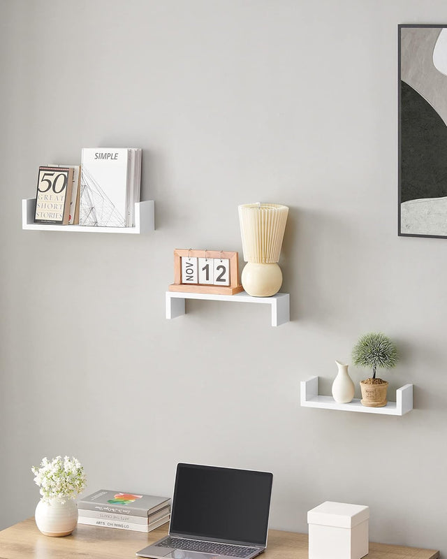 Wandregal Set Schweberegal Hochglanz Weiss von Songmics