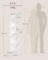 Bücherregal Baumform 9 Ebenen Wolkenweiss