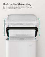 Mülleimer Küche 40L Stahl Weiss inkl. Müllbeutel