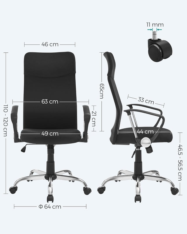 Bürostuhl ergonomisch höhenverstellbar gepolstert schwarz