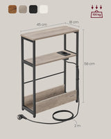 Beistelltisch mit Ladefunktion Greige-Schwarz