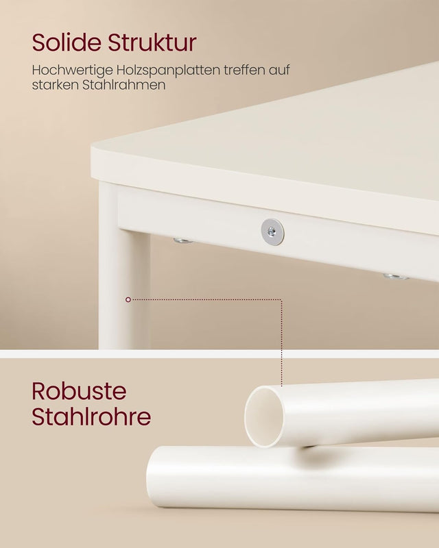 Beistelltisch mit Ladefunktion, cremeweiss