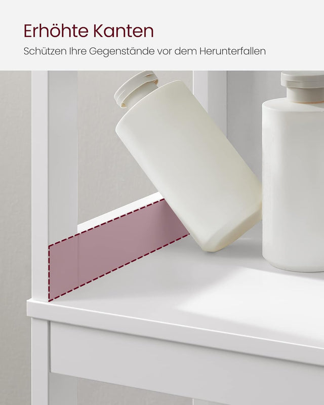 Badezimmerschrank freistehend mit Schubladen weiss