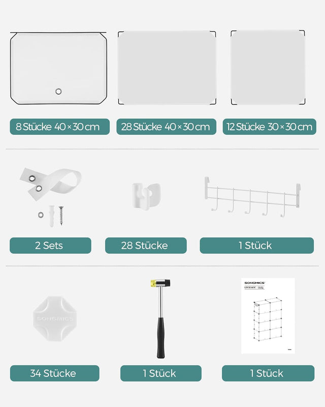 Schuhregal mit 8 Fächern wolkenweiss von Songmics