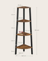 Eckregal Leiterregal Aufbewahrungsregal Industrial Vintagebraun-Schwarz