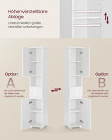 Badezimmerschrank mit Schublade verstellbar Wolkenweiss von Songmics