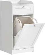 Badschrank mit Wäschekorb wolkenweiss