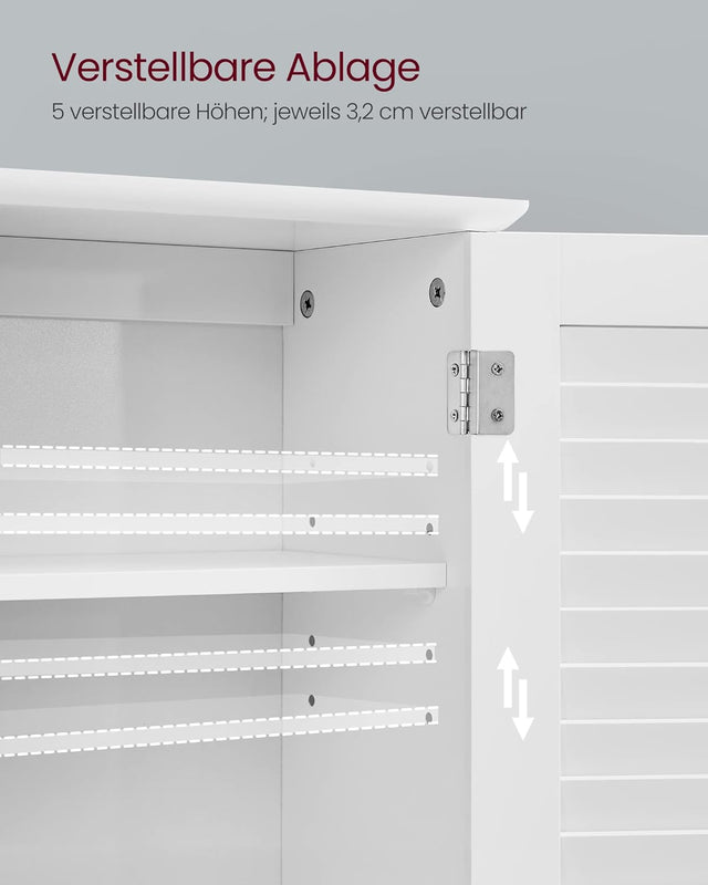 Badezimmerschrank mit Lamellentüren, weiss
