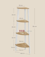 Eckregal Industrial-Design mit Stahlrahmen Natureichenfarben
