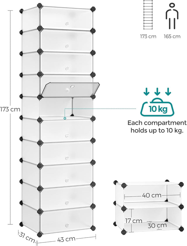 Schuhregal DIY Kunststoff Weiss von guteszeug.ch