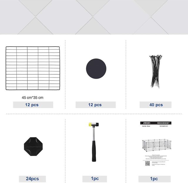 Freilauf Kleintiergehege Metallgitter Kaninchen Schwarz