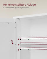 Spiegelschrank mit Spiegeltüren und Ablage Weiss von Songmics