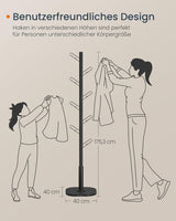 Garderobenständer Baumform mit 8 Haken Schwarz