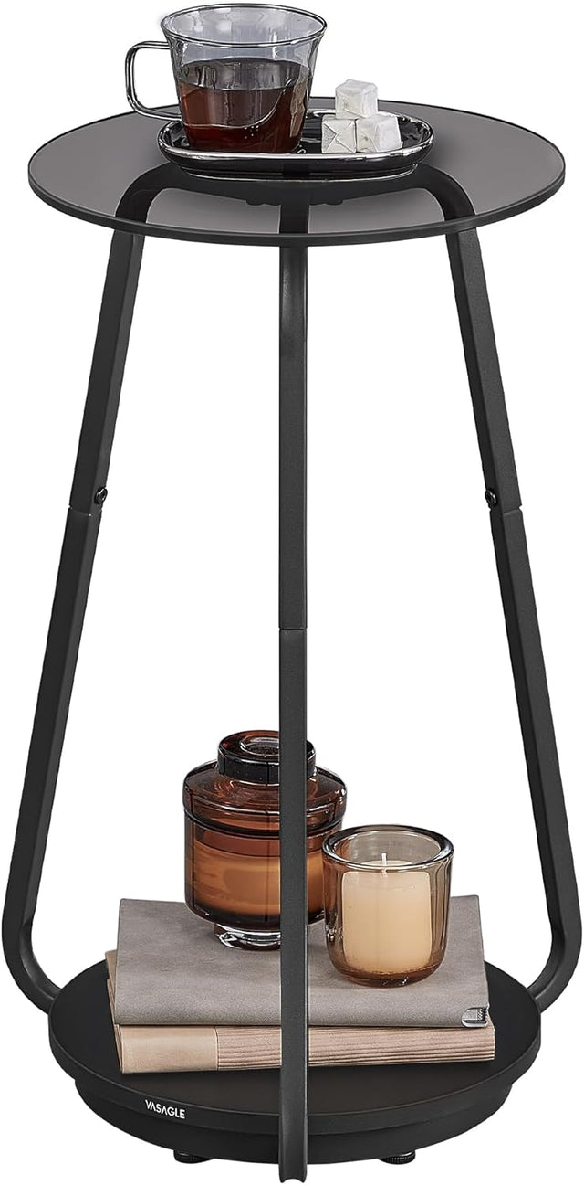 Beistelltisch rund modern schiefergrau