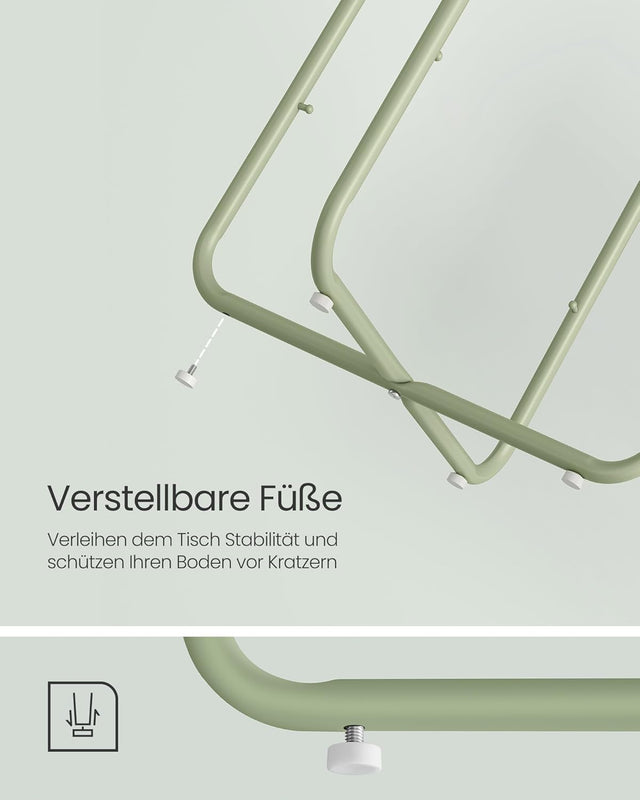 Beistelltisch mit Stauraum lorbeergrün-cremeweiss