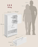 Badezimmerschrank mit Schubladen klassikweiss