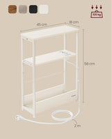 Beistelltisch mit Ladefunktion, cremeweiss