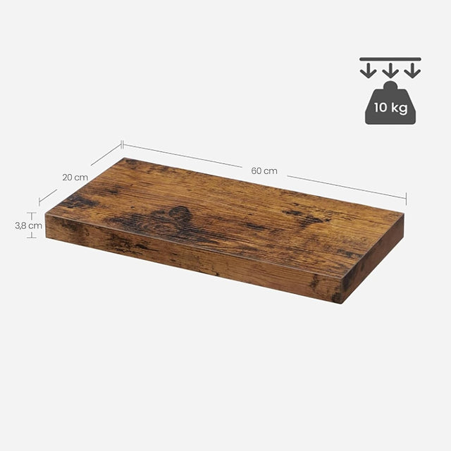 Wandregal rustikal braun 20x60 cm von Songmics