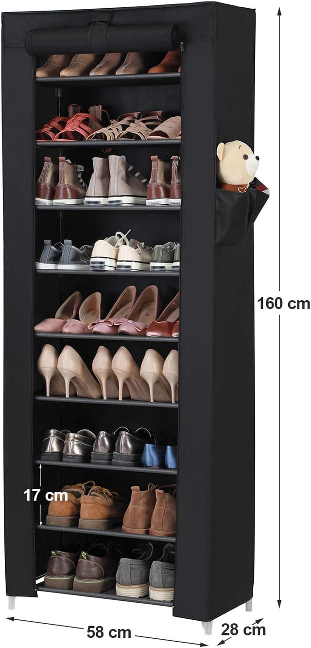 Schuhregal mit 10 Ebenen Schwarz von Songmics