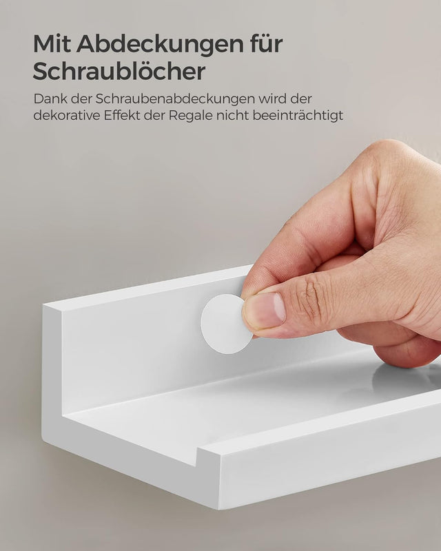 Wandregal Set für Wohnzimmer mattweiss von Songmics