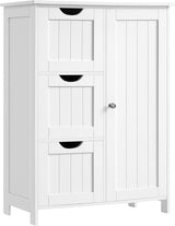 Badezimmerschrank mit 3 Schubladen und Tür Weiss