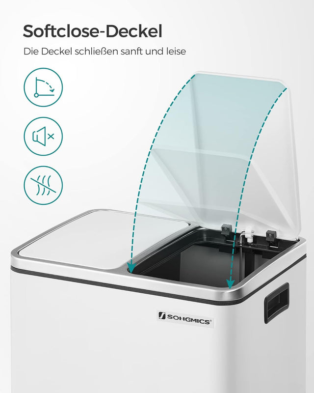 Mülleimer Küche Mülltrennsystem Softclose Wolkenweiss