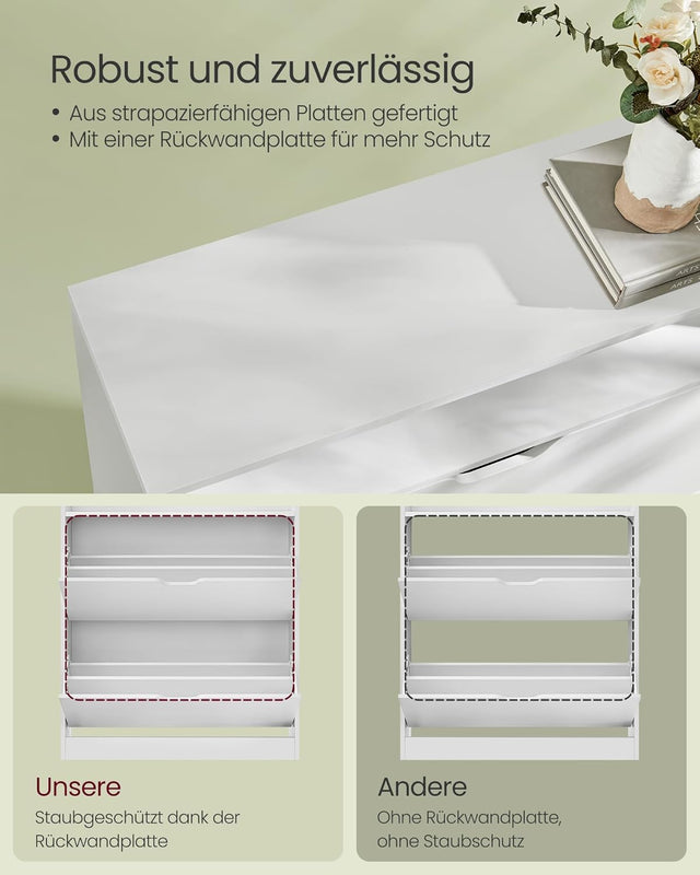 Schuhschrank mit verstellbarer Trennwand Weiss