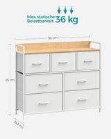 Kommode Stoffschubladen Metallgestell Industriedesign Wolkenweiss von Songmics