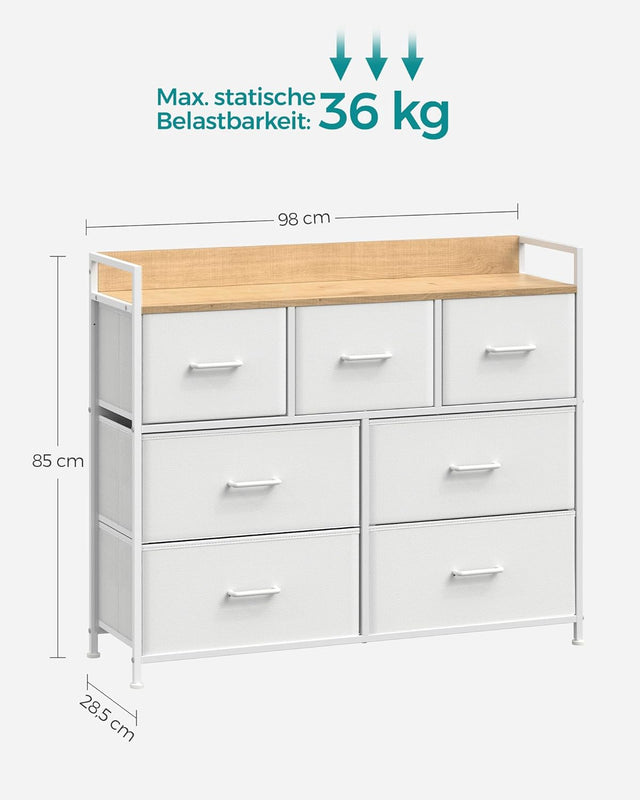 Kommode Stoffschubladen Metallgestell Industriedesign Wolkenweiss von Songmics