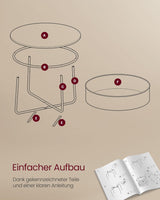 Couchtisch Rund Modern Metallrahmen Kamelbraun von Songmics