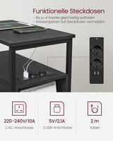 Beistelltisch mit Steckdosenleiste, anthrazitgrau