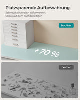 Schmuckkästchen mit Spiegel und Schubladen wolkenweiss