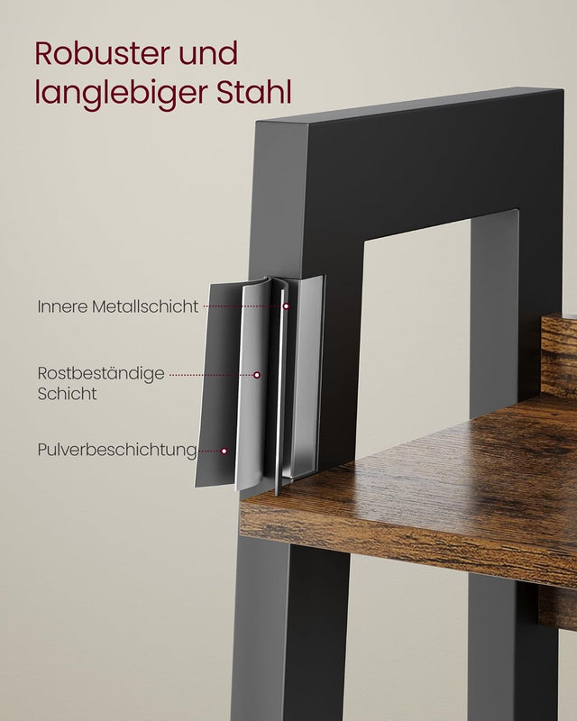 Bücherregal mit 4 Ebenen Industriestil Braun