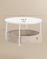 Couchtisch Rund Modern Metallrahmen Kamelbraun von Songmics