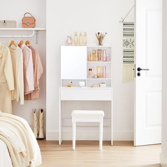 Schminktisch mit Spiegel und Schublade Weiss