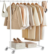 Kleiderständer Schwerlast Ausziehbar Transportabel 100kg Weiss von Songmics