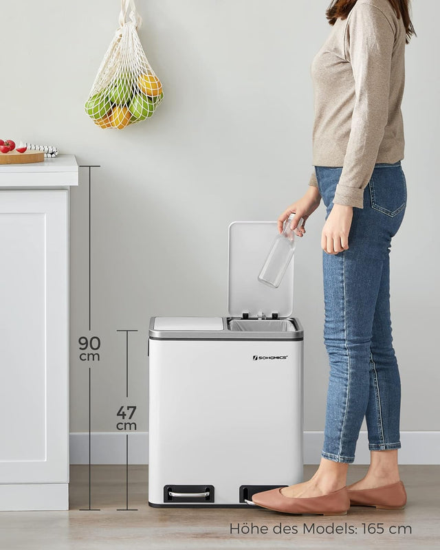 Mülleimer Küche Mülltrennsystem Softclose Wolkenweiss