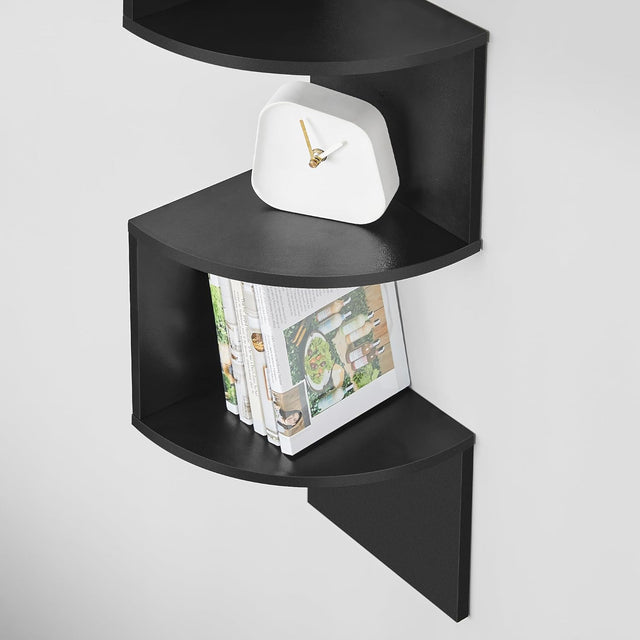 Eckregal Wandregal 5 Ebenen tintenschwarz