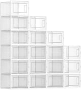 Schuhboxen faltbar stapelbar Kunststoff transparent-weiss von Songmics