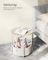 Beistelltisch rund mit Stauraum naturbeige