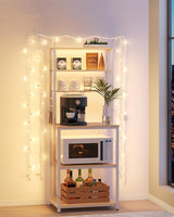 Küchenregal Standregal Mikrowellenregal Stahlrahmen Rustikal Goldeiche