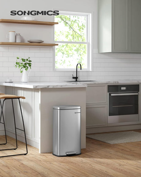 Mülleimer Küche 30L Softclose silbern