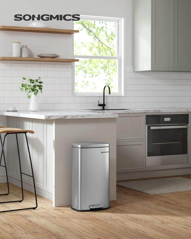 Mülleimer Küche 30L Softclose silbern