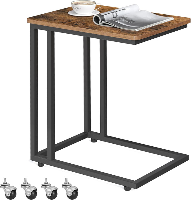 Beistelltisch C-Form Industrie-Design Vintagebraun