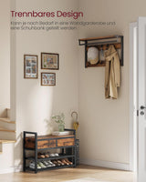 Garderobenständer mit Schuhbank Vintagebraun