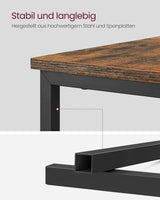 Beistelltisch mit Steckdosenleiste Vintagebraun-Schwarz