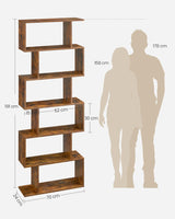 Bücherregal mit 6 Ebenen vintagebraun