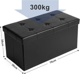 Sitzbank mit Stauraum Kunstleder Schwarz von Songmics